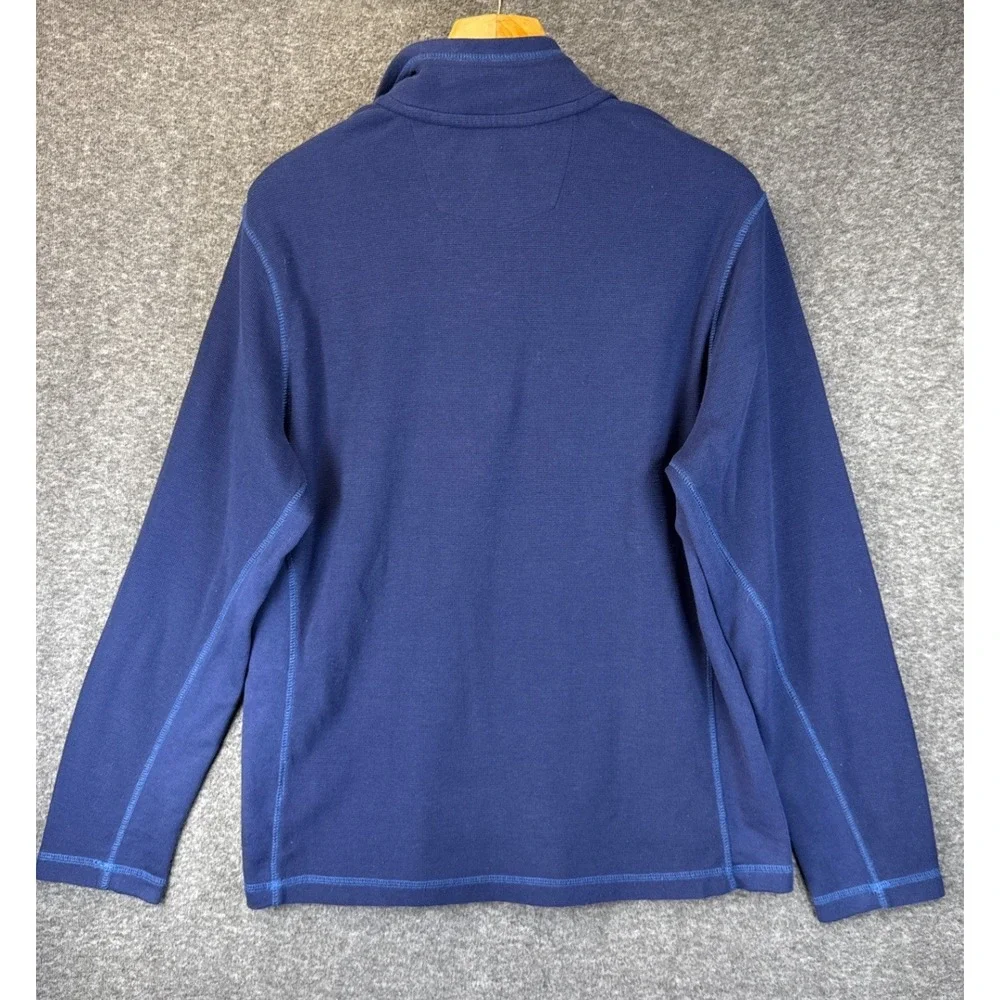 Robert Graham Pullover Men XL Navy Blue Waffle Knit Skull Rose Hipster Cocktail